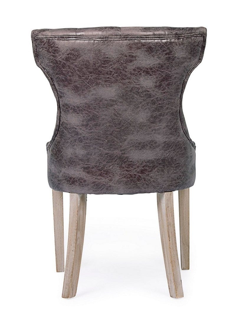 Set di 2 sedie da pranzo in ecopelle Azelia Marrone (3)