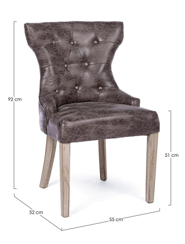 Set di 2 sedie da pranzo in ecopelle Azelia Marrone (7)