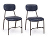 Set di 2 sedie da pranzo in ecopelle Debbie Blu