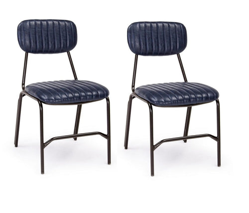 Set di 2 sedie da pranzo in ecopelle Debbie Blu