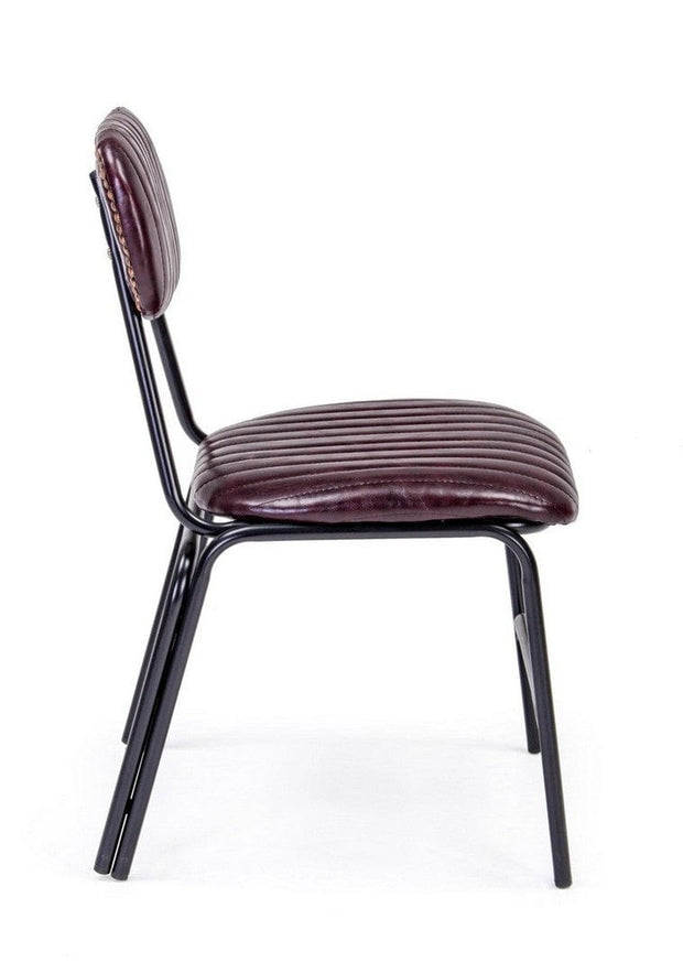 Set di 2 sedie da pranzo in ecopelle Debbie Bordeaux (2)