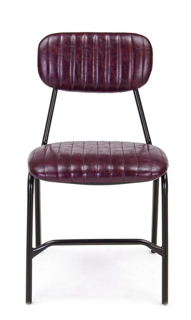 Set di 2 sedie da pranzo in ecopelle Debbie Bordeaux (3)