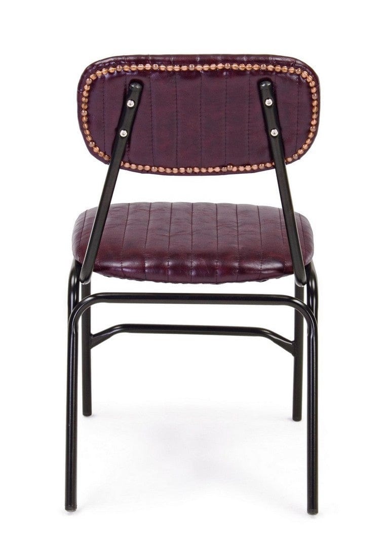 Set di 2 sedie da pranzo in ecopelle Debbie Bordeaux (4)