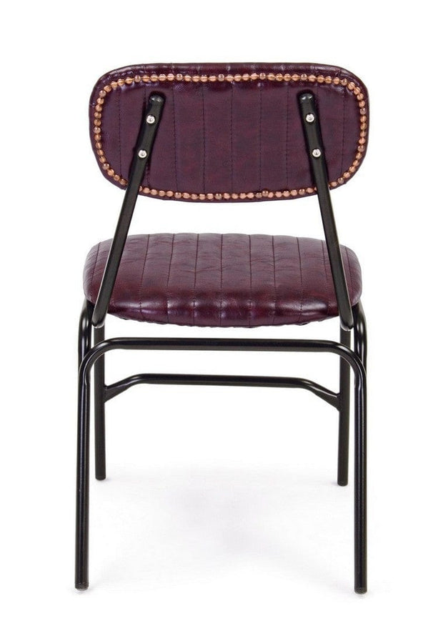 Set di 2 sedie da pranzo in ecopelle Debbie Bordeaux (4)