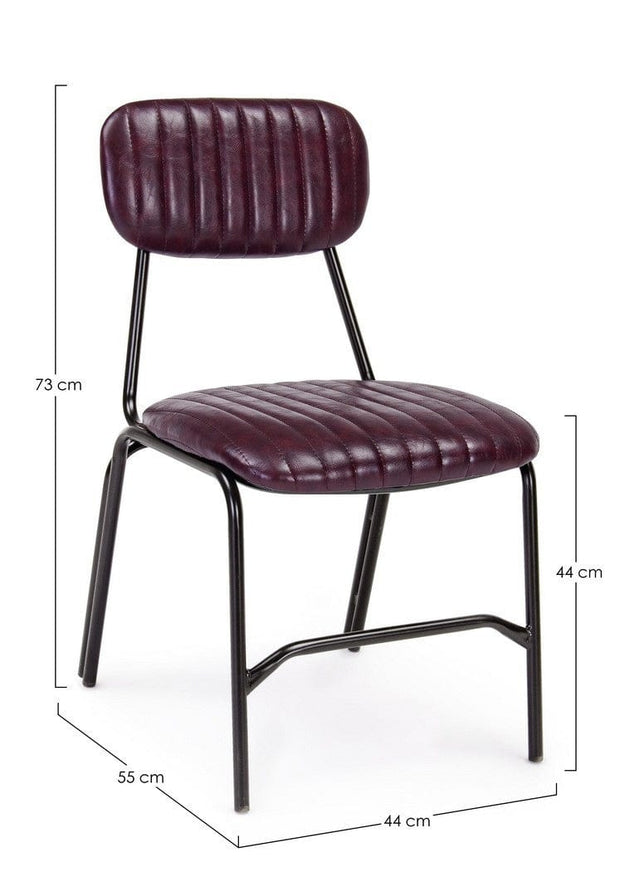 Set di 2 sedie da pranzo in ecopelle Debbie Bordeaux (7)