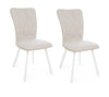 Set di 2 sedie da pranzo in ecopelle e tessuto Angelica Beige