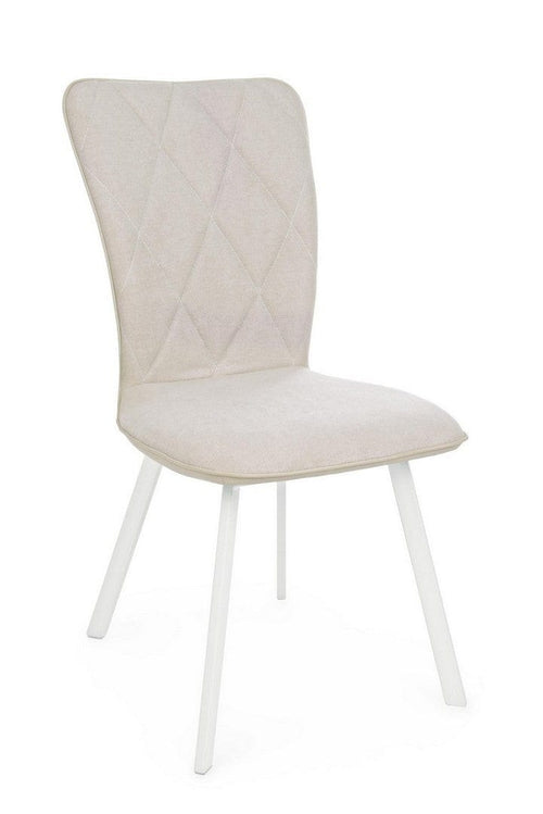 Set di 2 sedie da pranzo in ecopelle e tessuto Angelica Beige (1)