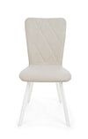 Set di 2 sedie da pranzo in ecopelle e tessuto Angelica Beige (2)