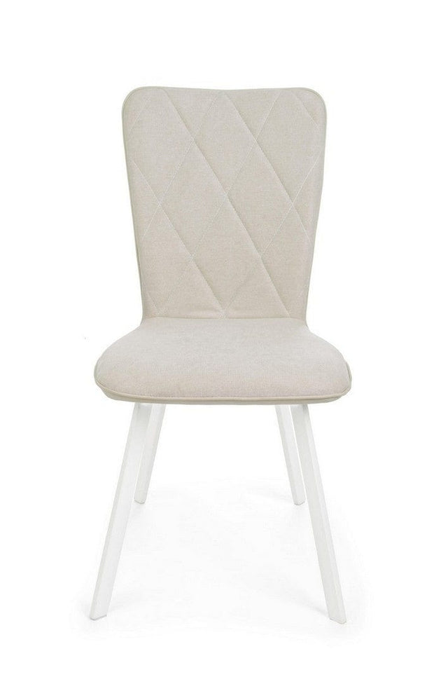 Set di 2 sedie da pranzo in ecopelle e tessuto Angelica Beige (2)