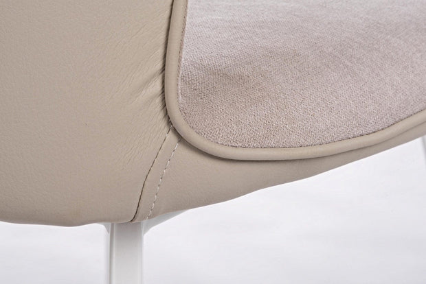 Set di 2 sedie da pranzo in ecopelle e tessuto Angelica Beige (5)