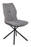 Set di 2 sedie da pranzo in ecopelle e tessuto Kepler Grigio (7)