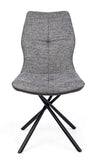 Set di 2 sedie da pranzo in ecopelle e tessuto Kepler Grigio (9)