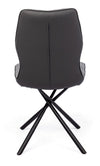 Set di 2 sedie da pranzo in ecopelle e tessuto Kepler Grigio (10)