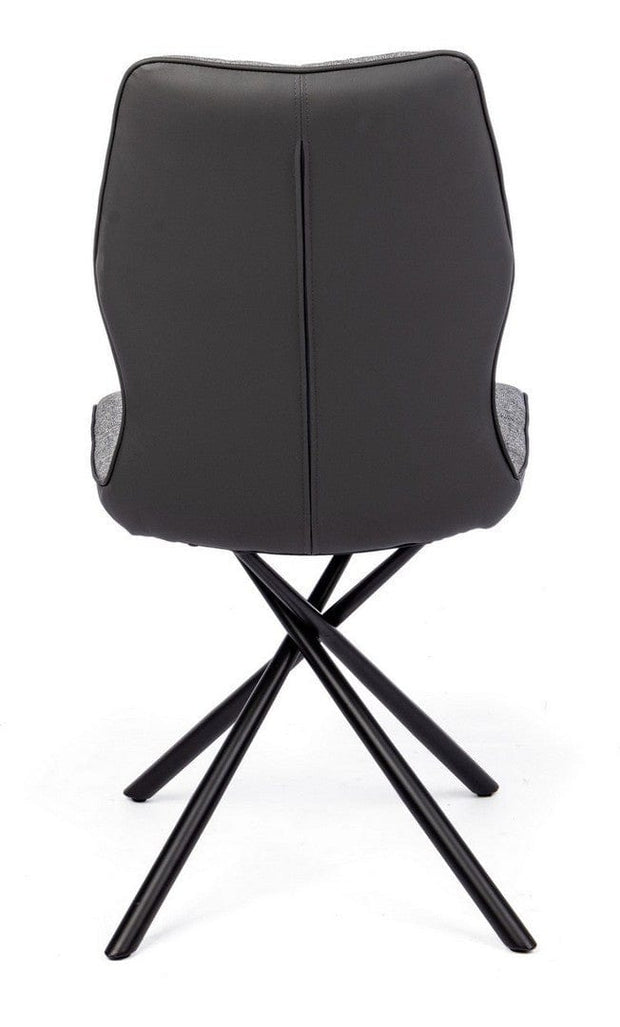 Set di 2 sedie da pranzo in ecopelle e tessuto Kepler Grigio (10)