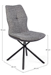 Set di 2 sedie da pranzo in ecopelle e tessuto Kepler Grigio (13)