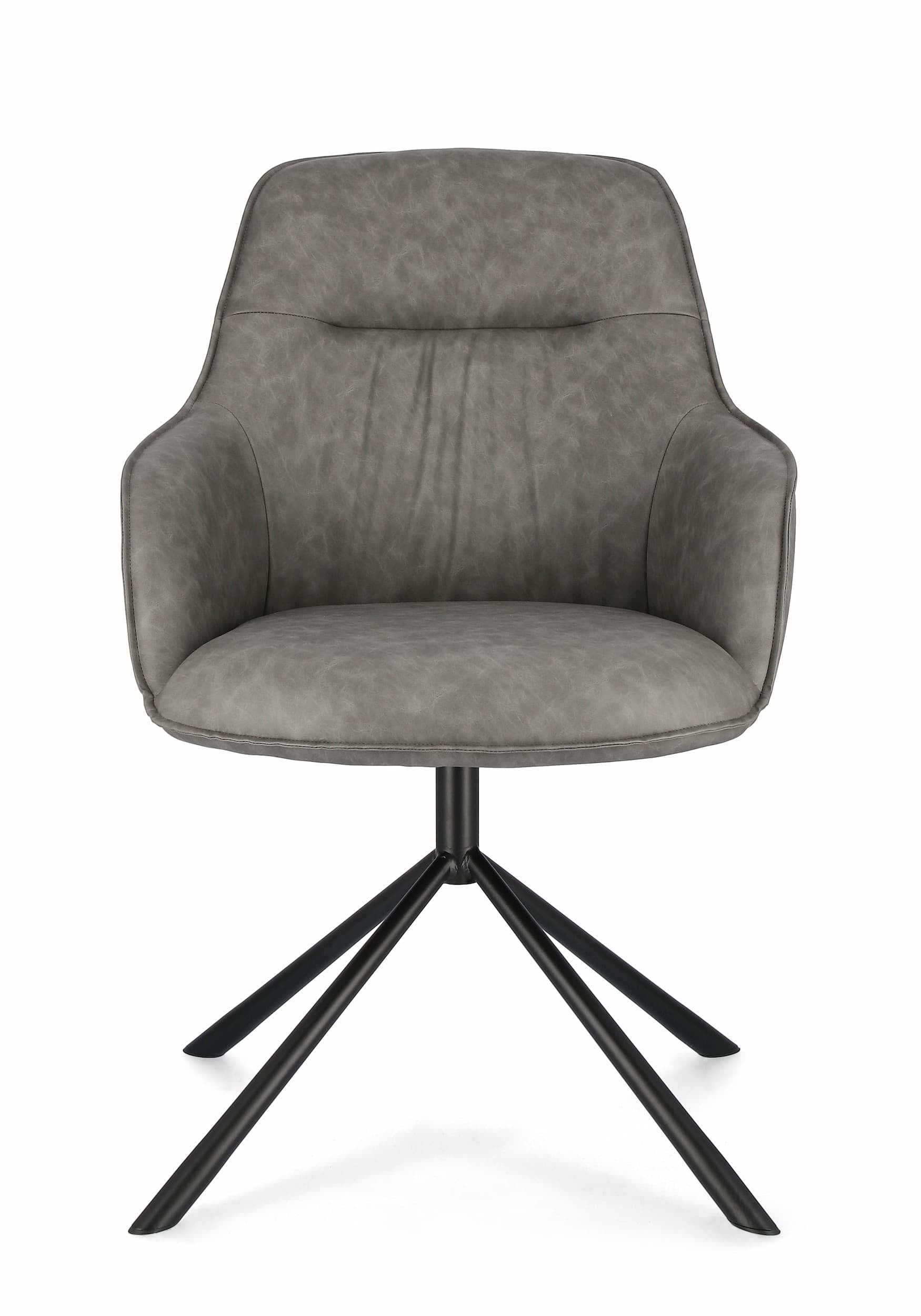 Set di 2 sedie da pranzo in ecopelle Grant Grigio (1)