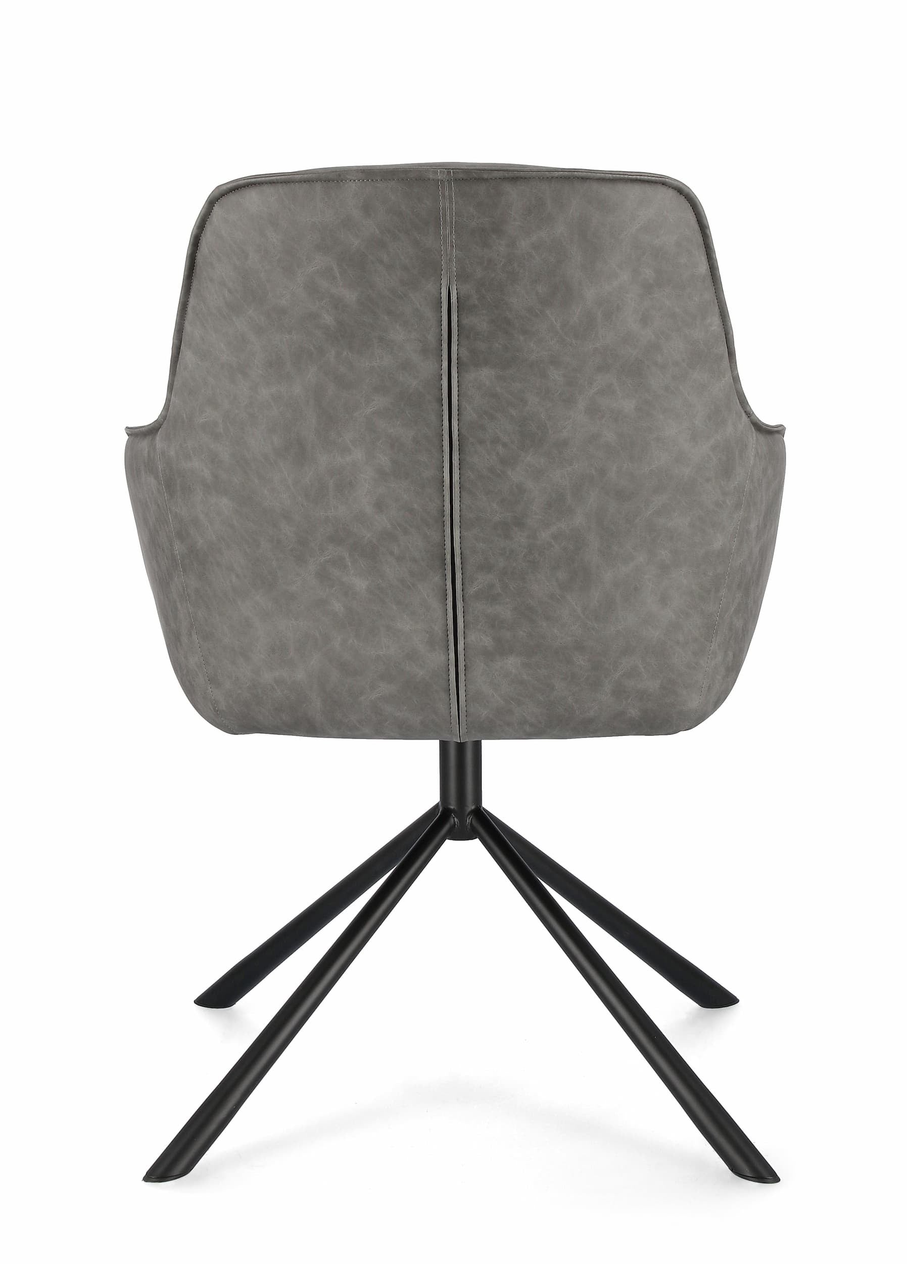 Set di 2 sedie da pranzo in ecopelle Grant Grigio (3)
