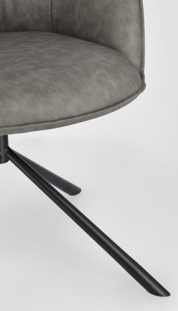 Set di 2 sedie da pranzo in ecopelle Grant Grigio (5)