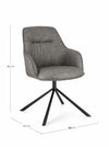 Set di 2 sedie da pranzo in ecopelle Grant Grigio (6)
