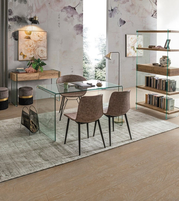 Set di 2 sedie da pranzo in ecopelle Kyra Beige (1)