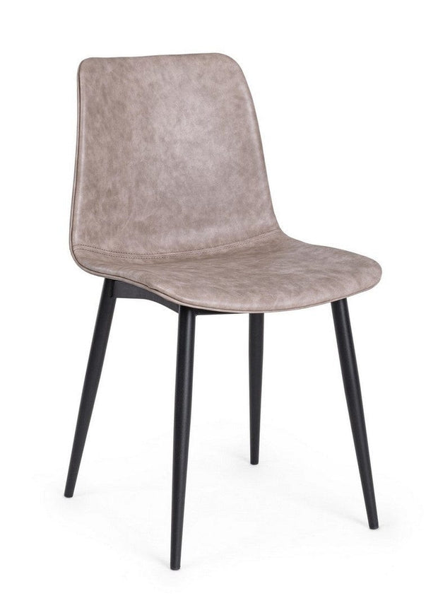 Set di 2 sedie da pranzo in ecopelle Kyra Beige (4)