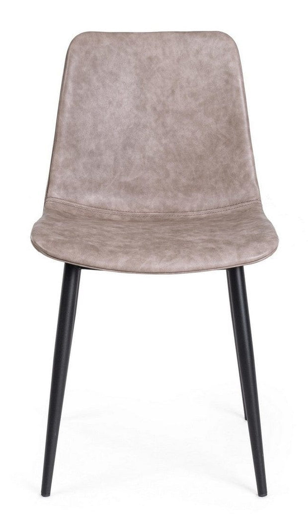 Set di 2 sedie da pranzo in ecopelle Kyra Beige (5)