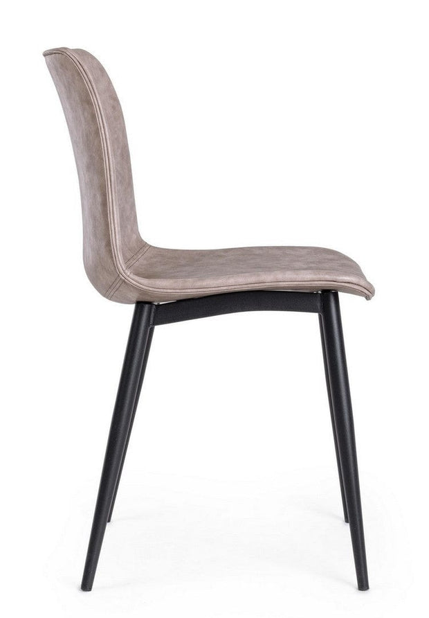 Set di 2 sedie da pranzo in ecopelle Kyra Beige (7)