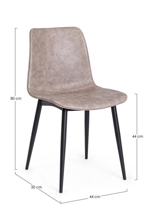 Set di 2 sedie da pranzo in ecopelle Kyra Beige (11)