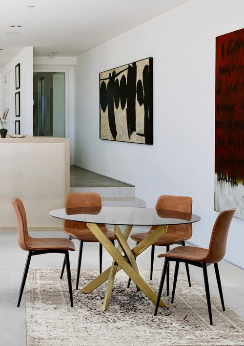 Set di 2 sedie da pranzo in ecopelle Kyra Marrone (1)