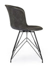 Set di 2 sedie da pranzo in ecopelle Loft Grigio (6)