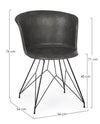 Set di 2 sedie da pranzo in ecopelle Loft Grigio (9)