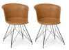 Set di 2 sedie da pranzo in ecopelle Loft Marrone