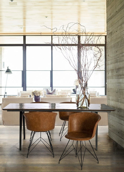 Set di 2 sedie da pranzo in ecopelle Loft Marrone (1)