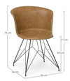 Set di 2 sedie da pranzo in ecopelle Loft Marrone (8)