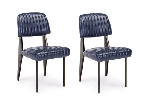 Set di 2 sedie da pranzo in ecopelle Nelly A Blu