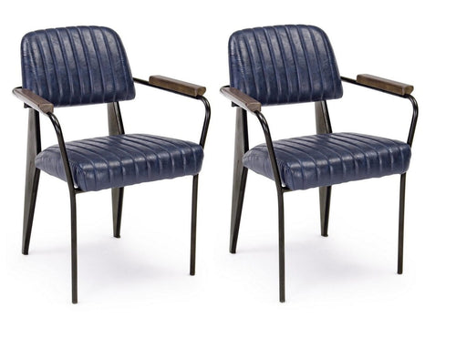 Set di 2 sedie da pranzo in ecopelle Nelly Plus Blu