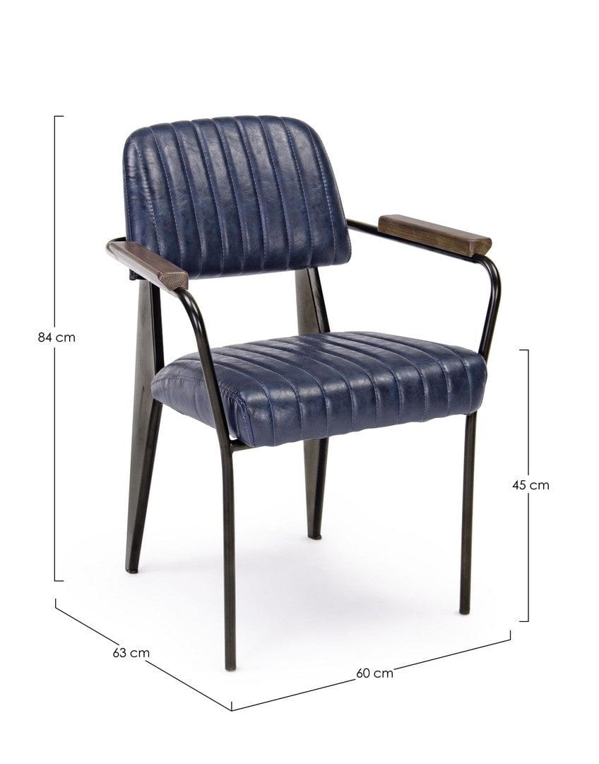Set di 2 sedie da pranzo in ecopelle Nelly Plus Blu (7)
