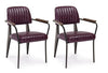 Set di 2 sedie da pranzo in ecopelle Nelly Plus Bordeaux
