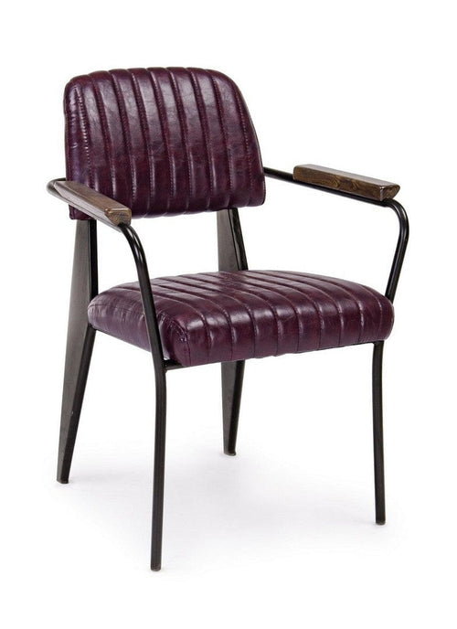 Set di 2 sedie da pranzo in ecopelle Nelly Plus Bordeaux (1)