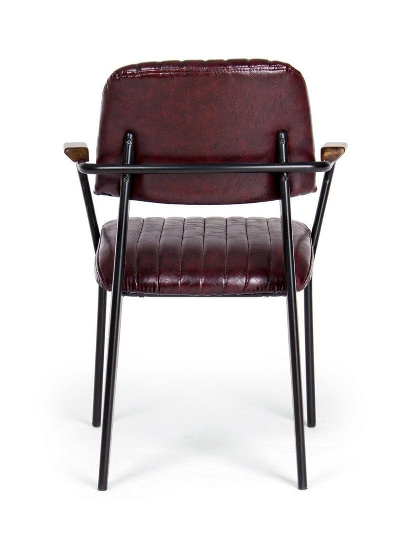 Set di 2 sedie da pranzo in ecopelle Nelly Plus Bordeaux (3)