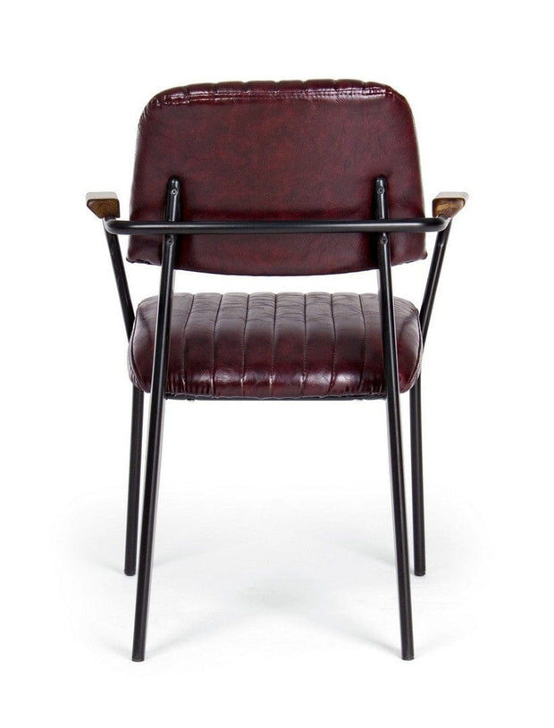 Set di 2 sedie da pranzo in ecopelle Nelly Plus Bordeaux (3)