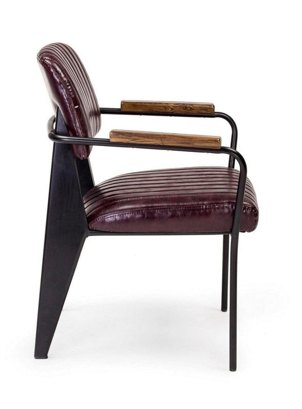 Set di 2 sedie da pranzo in ecopelle Nelly Plus Bordeaux (4)