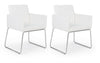 Set di 2 sedie da pranzo in ecopelle Sixty Bianco