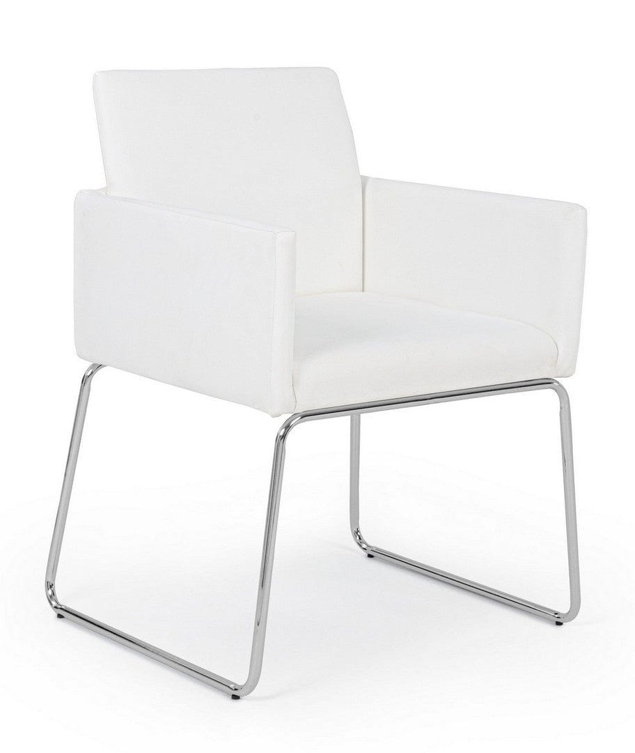 Set di 2 sedie da pranzo in ecopelle Sixty Bianco (2)