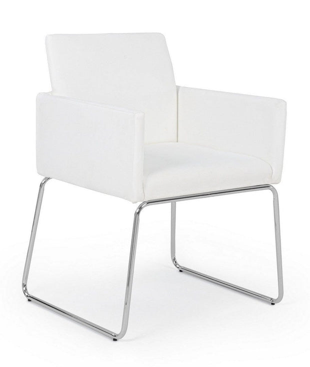 Set di 2 sedie da pranzo in ecopelle Sixty Bianco (2)