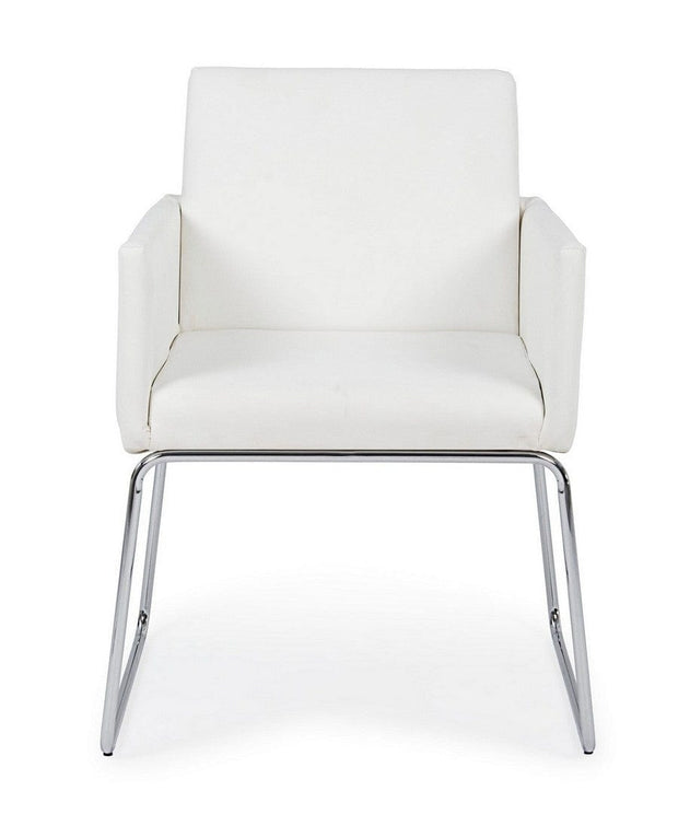 Set di 2 sedie da pranzo in ecopelle Sixty Bianco (3)