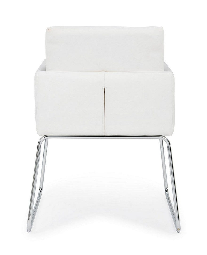Set di 2 sedie da pranzo in ecopelle Sixty Bianco (4)