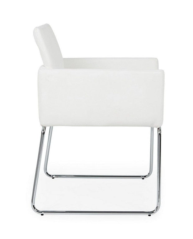 Set di 2 sedie da pranzo in ecopelle Sixty Bianco (5)