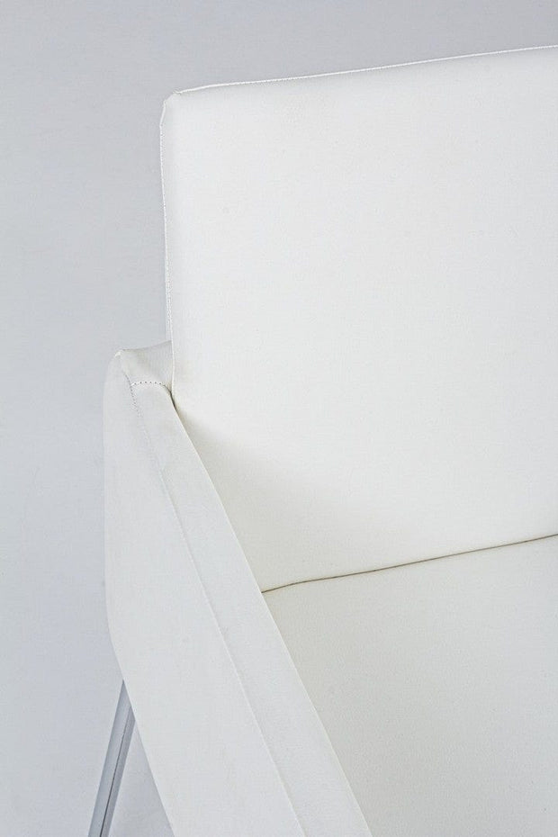 Set di 2 sedie da pranzo in ecopelle Sixty Bianco (6)