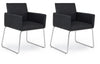 Set di 2 sedie da pranzo in ecopelle Sixty Nero